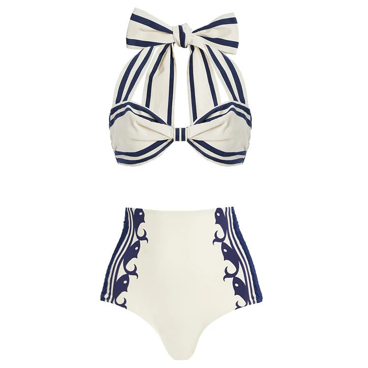 Women's High Waist Split Swimsuit