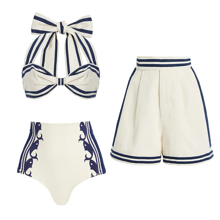 Women's High Waist Split Swimsuit