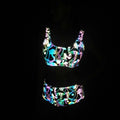 New Zebra Pattern Colorful Reflective Split Swimsuit European and American Women's High Waist Pants bikini Swimsuit Laser bikini