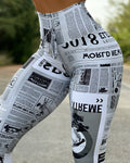 European and American Fashion News Times Digital Printed High Waist Stretch Yoga Pants Running Pants Leggings Slim Fit XY6657