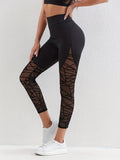 Contrast Color Stitching Running Pants Belly Tighting Hip Yoga Clothing Fitness Sports Naked Tight Leggings High Waist Cross-border