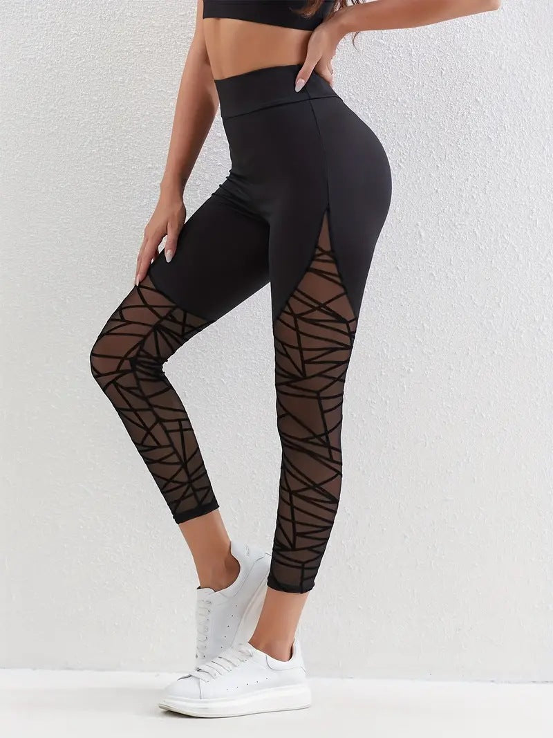 Contrast Color Stitching Running Pants Belly Tighting Hip Yoga Clothing Fitness Sports Naked Tight Leggings High Waist Cross-border